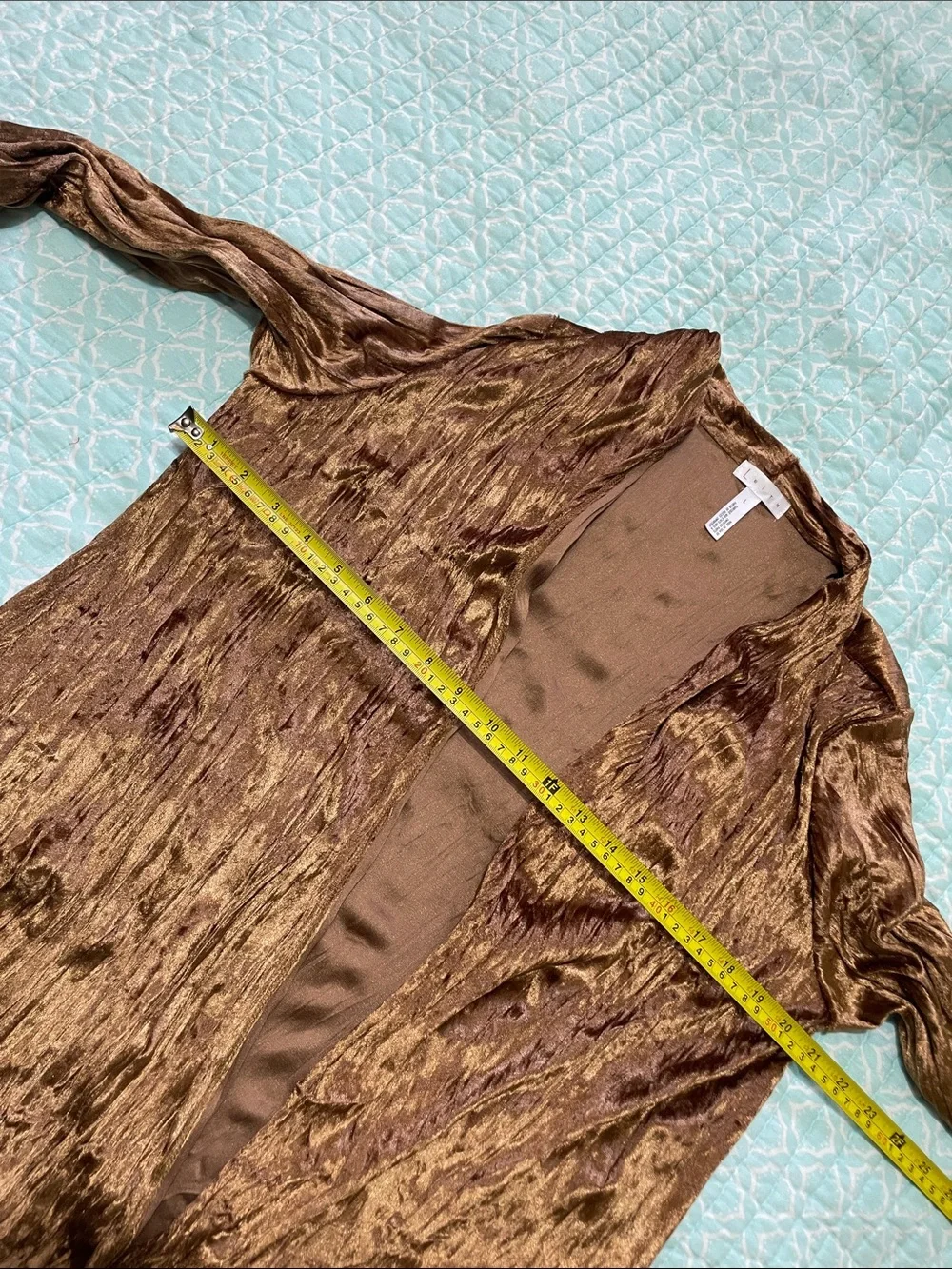 Gold velvet duster jacket by leith